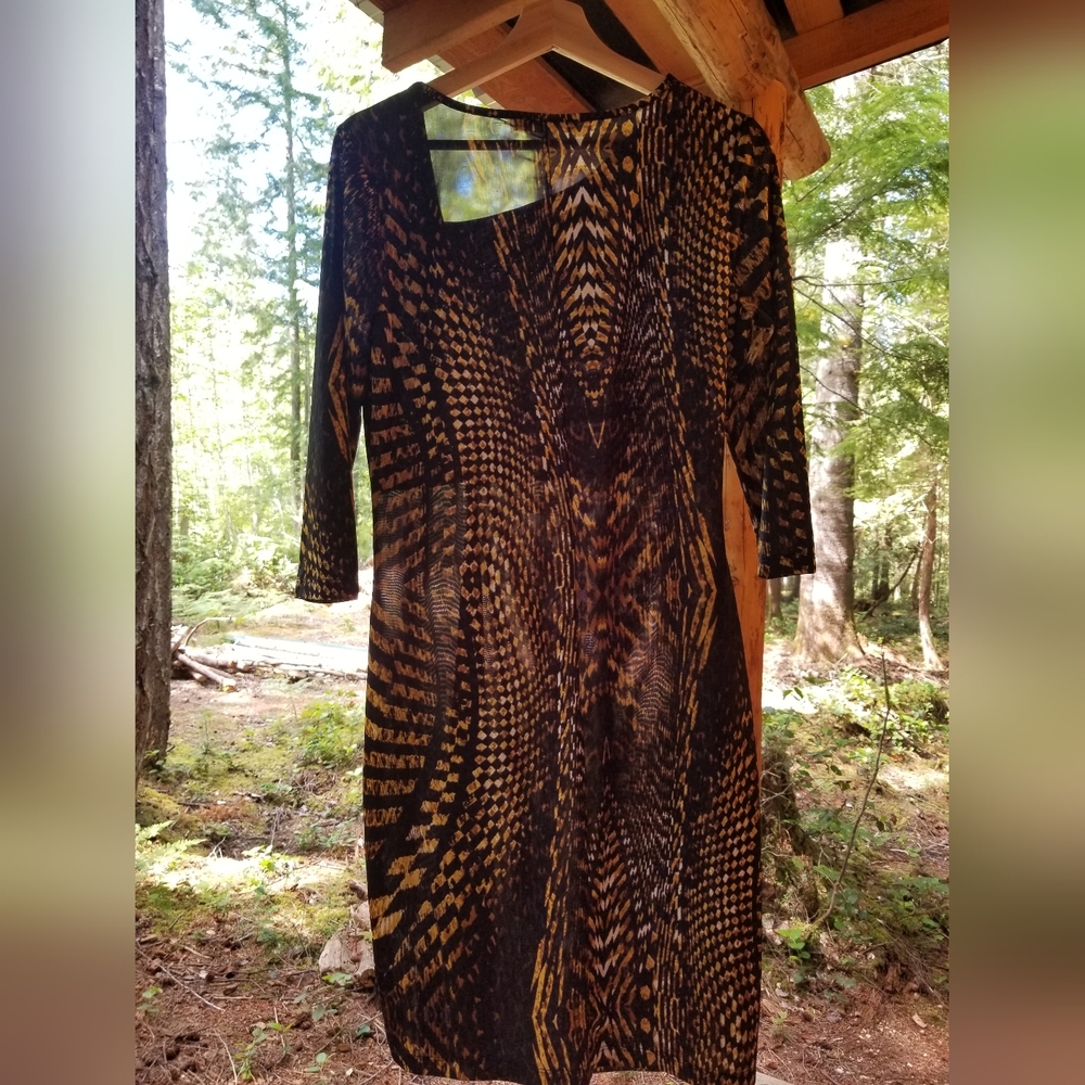 Asymmetrical Midi Dress Betty Barclay Collection Large Wild Pattern Brown Black